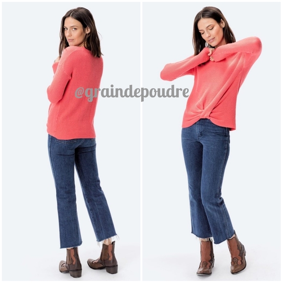 Lovestitch Coral Elsie Twist Front Waffle Pullover - Main Image